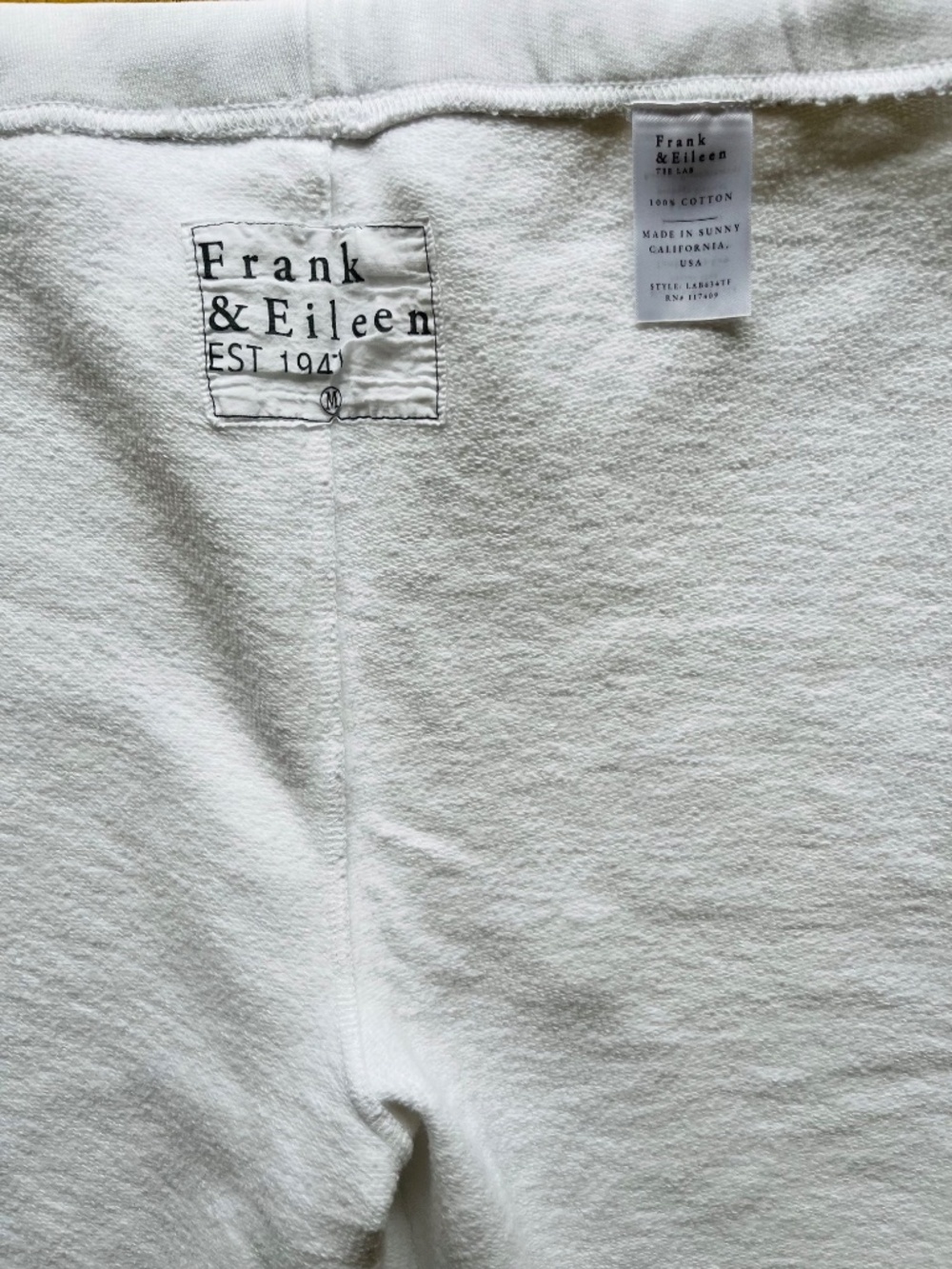 Frank & Eileen Catherine Cropped Wide Leg Sweatpants Ice White LAB634TF - Picture 12 of 14